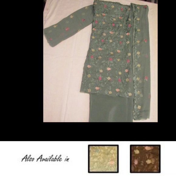 Woman's Unstitched Pakistani Suit - Picture 2 of 4